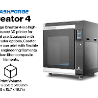 FlashForge Creator 4S Interchangeable Independent Dual Extrusion 3D Printer - Carbon Fiber Composites