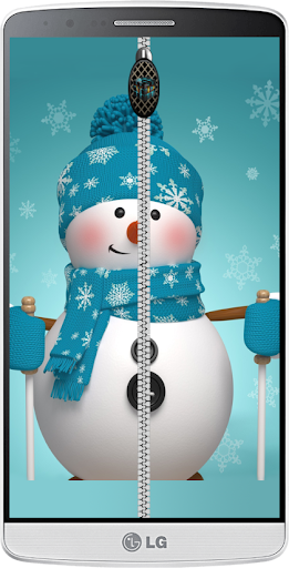 Snowman Zipper Lock Screen HD