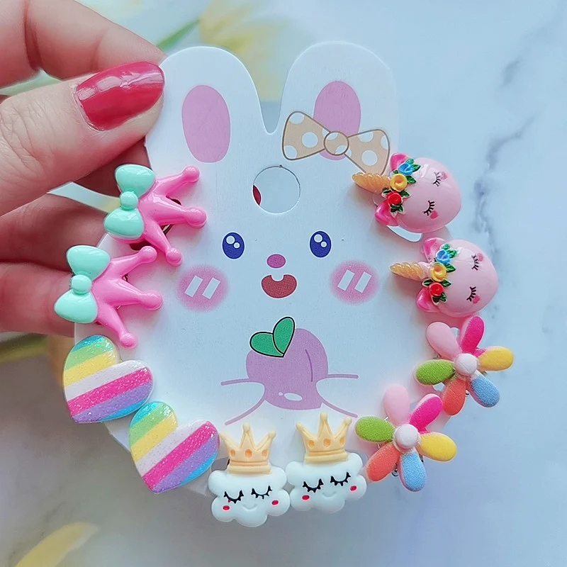 Kinder oorklemmen zonder gaatjes, schattige prinsessen en cartoon pseudo oorbellen, valse oorbellen voor meisjes.