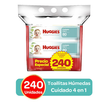 Toallas Húmedas Huggies One & Done x 240 und  