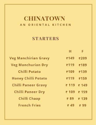 Chinatown - An Oriental Kitchen menu 3