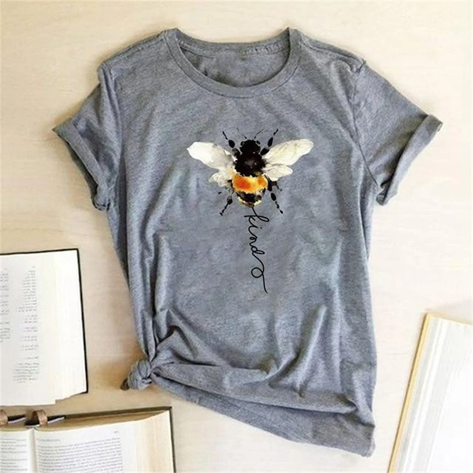 Populaire losse hardloop T-shirt met 3D-geprinte bijenmode, casual en comfortabel, perfect voor dagelijks gebruik en sport