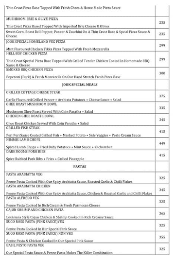 Jook Taproom menu 