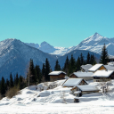 Snow covered village