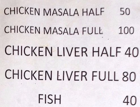 Shivaji Fast Food menu 