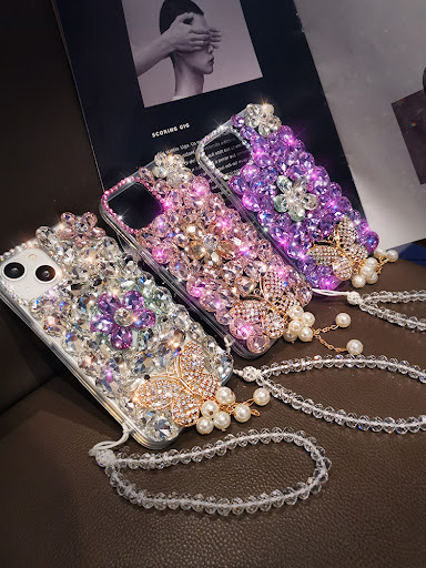 Title 6, Butterfly Pendant with Diamond Phone Case. Styl...