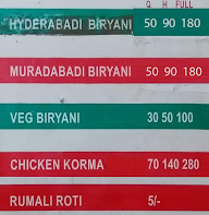 Hafeez Muradabadi Biryani menu 1