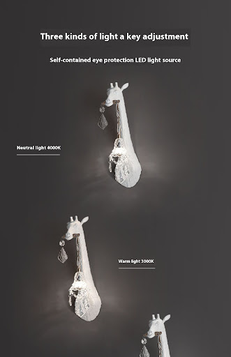 Title 3, Giraffe Wall Lamp Bedside Lamp Personality Crea...