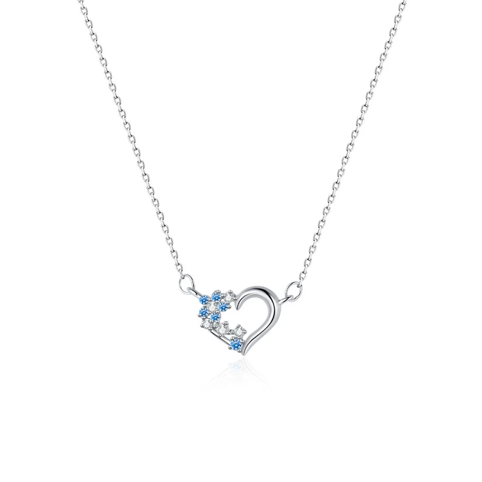 Colar Feminino S925 Prata Esterlina Coração Amante Design de Nicho Pingente, Presente. Elegância e amor em joia.