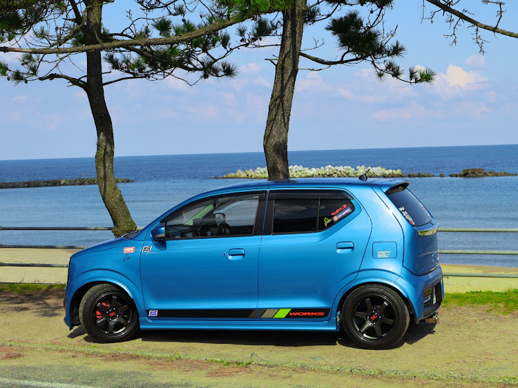 アルトワークスの海と愛車・過去写真より・少し加工してるけど😅・お題に乗っかってみたに関するカスタム事例の投稿画像1枚目
