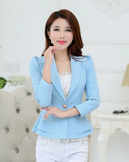 Women Blazer 2022 New Autumn Long Sleeves Casual Office L... - 0