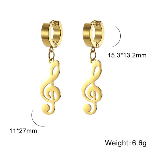 Title 6, Womens Titanium Steel Hollow Notes Treble Ear ...