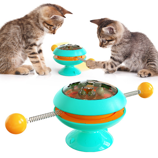 Title 3, Turntable funny cat stick toy for interactive p...