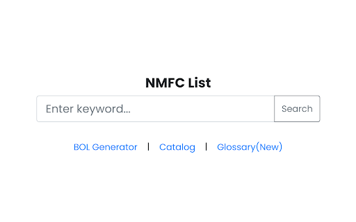 NMFC Code Lookup