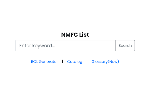 NMFC Code Lookup Preview 2