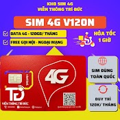 Sim Viettel V120N Data 4Gb/Ngày, Sim 4G Data 120Gb/Tháng, Miễn Phí Gọi Nội Mạng, 50 Phút Ngoại Mạng - Phí Duy Trì 120K