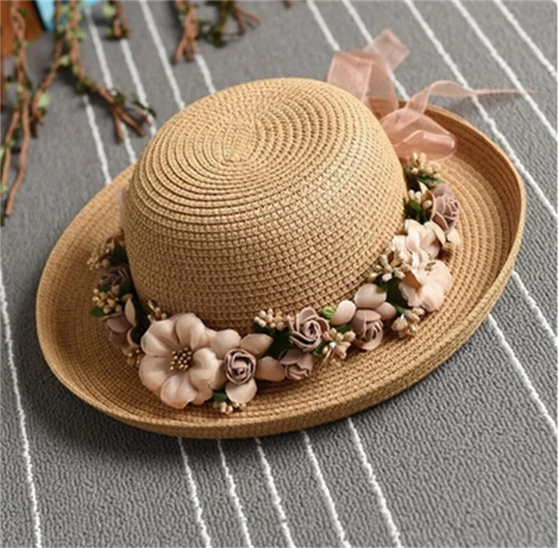 Title 1, Womens Hand Flanged Fake Garland Visor Hat. St...