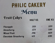 Philic Cakery menu 3