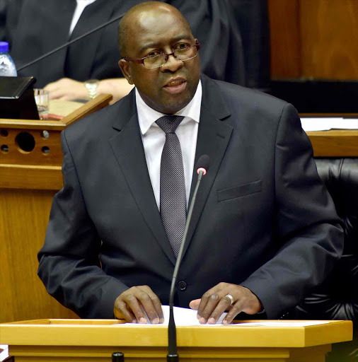 BALANCING ACT: Minister Nhlanhla Nene delivers his 2015 Budget Speech in the National Assembly, Parliament, Cape Town Picture: DOC