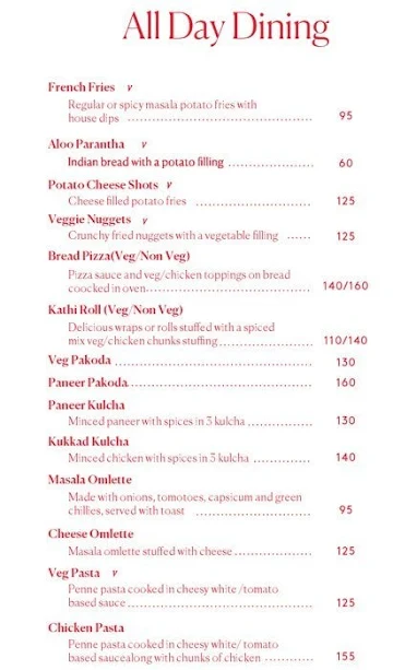 Punjabi Tadka at OTH menu 