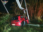 A Durban man died after crashing his car into an electricity pylon