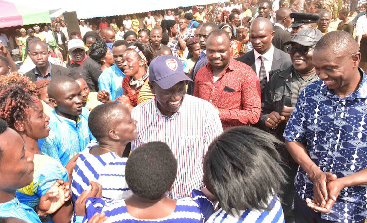 Deputy President William Ruto with residents of Mabera, Kuria West, Migori County on July 6, 2019.