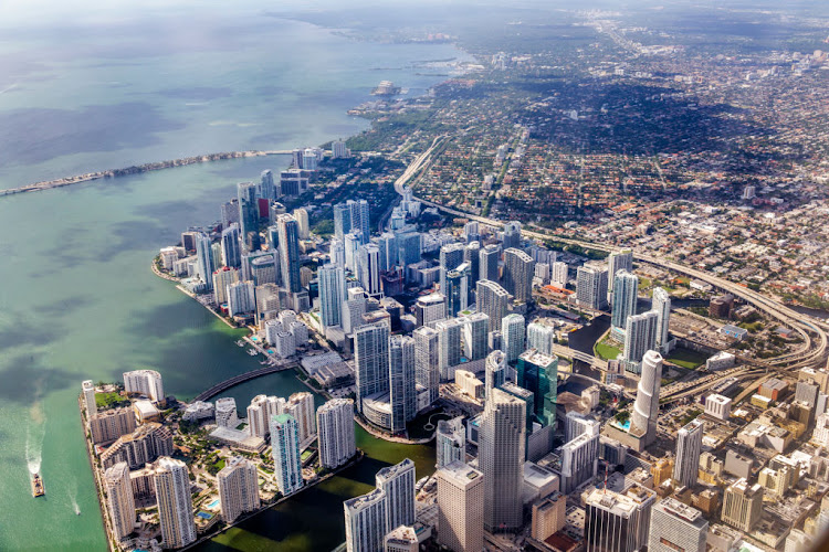 An aerial view of downtown Miami. F1 is still actively engaged in bringing a race to the Florida city.