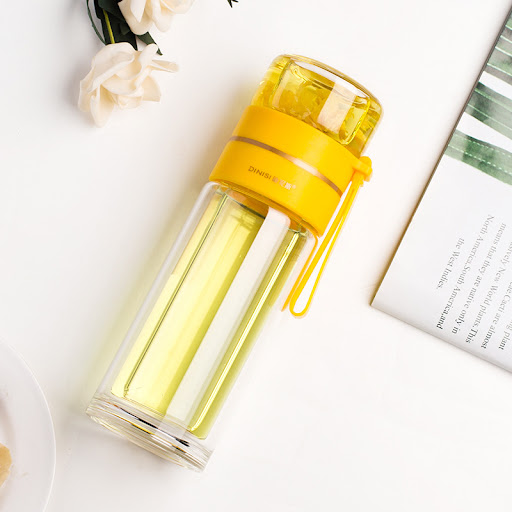 Title 2, Glass Water Bottle with Tea Infuser Filter Tea ...