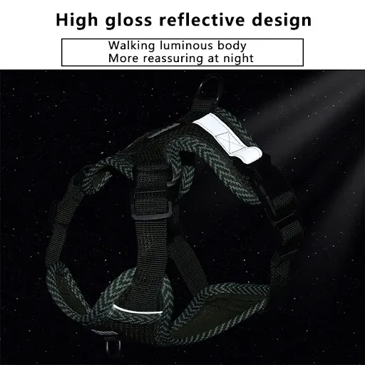 Pet Dogs Harness Comfortable Breathable Chest Back Straps for Small and Medium-sized Dogs Cats Pets Outdoor Reflective H