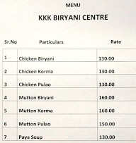 K K K Biryani Center menu 1