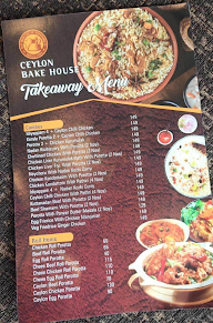 Ceylon Bake House menu 1