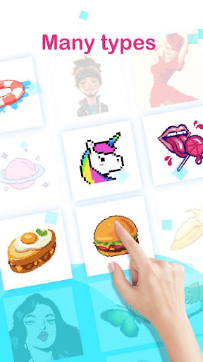 Unicorn Color by Number, Pixel Art Color Number