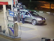 A screengrab of the CCTV footage recorded after a man filled his tank and fled. December 15, 2018