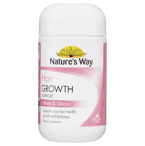 Viên uống Nature's Way Hair Growth Support + Biotin & Silicon hỗ trợ mọc tóc (30 viên) ( HSD 01/2025)