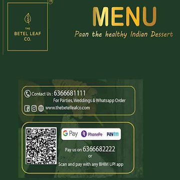 The Betel Leaf Co - Originally from Bangalore menu 