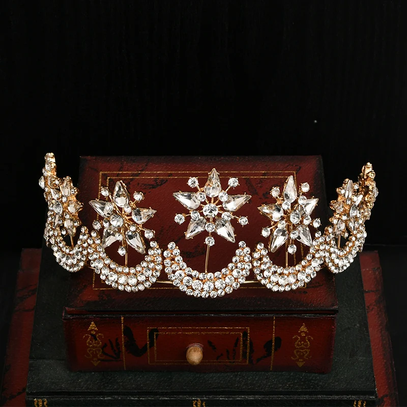 Title 4, Couronne de mariée coréenne en strass, bijoux d...