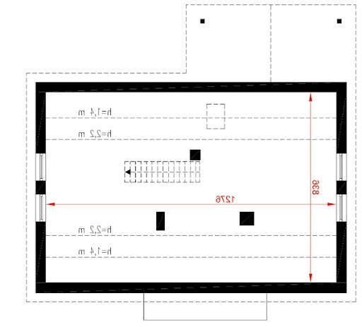 Dla rodziny A pa - A115a/1 - Rzut poddasza do indywidualnej  adaptacji (65,0m2 powierzchni użytkowej)