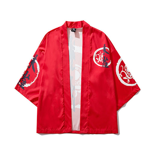 Title 6, Three-quarter sleeve kimono with lining, graffi...