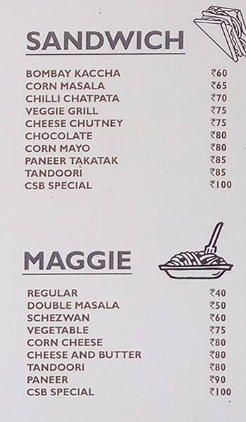 Chai Sutta Bar menu 