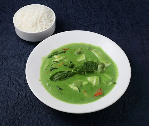 Thai Veg Green Curry With Steamed Rice