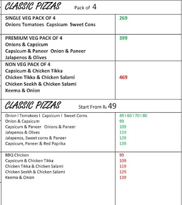 Cheseee Pizza menu 