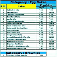 Cakes King menu 2