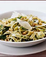 Fettuccine with Walnut-Parsley Pesto was pinched from <a href="http://www.foodandwine.com/recipes/fettuccine-with-walnut-parsley-pesto" target="_blank">www.foodandwine.com.</a>