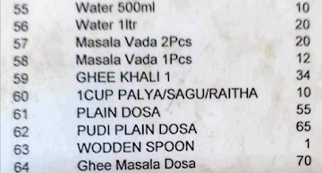 Ganesh Fast Food menu 