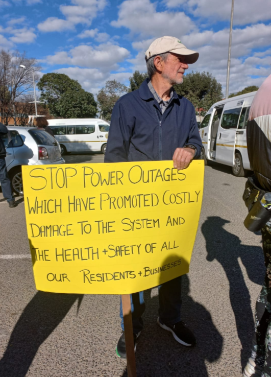 Residents took to the streets last Friday to complain to the Ekurhuleni metro municipality about the constant power outages.