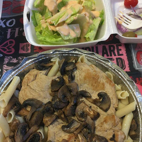 Gluten free Marsala. Gluten free penne with grilled chicken