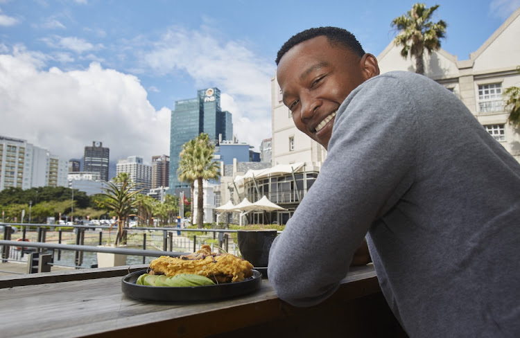 Katlego Maboe at Shift Espresso Bar at the V&A Waterfront in Cape Town.