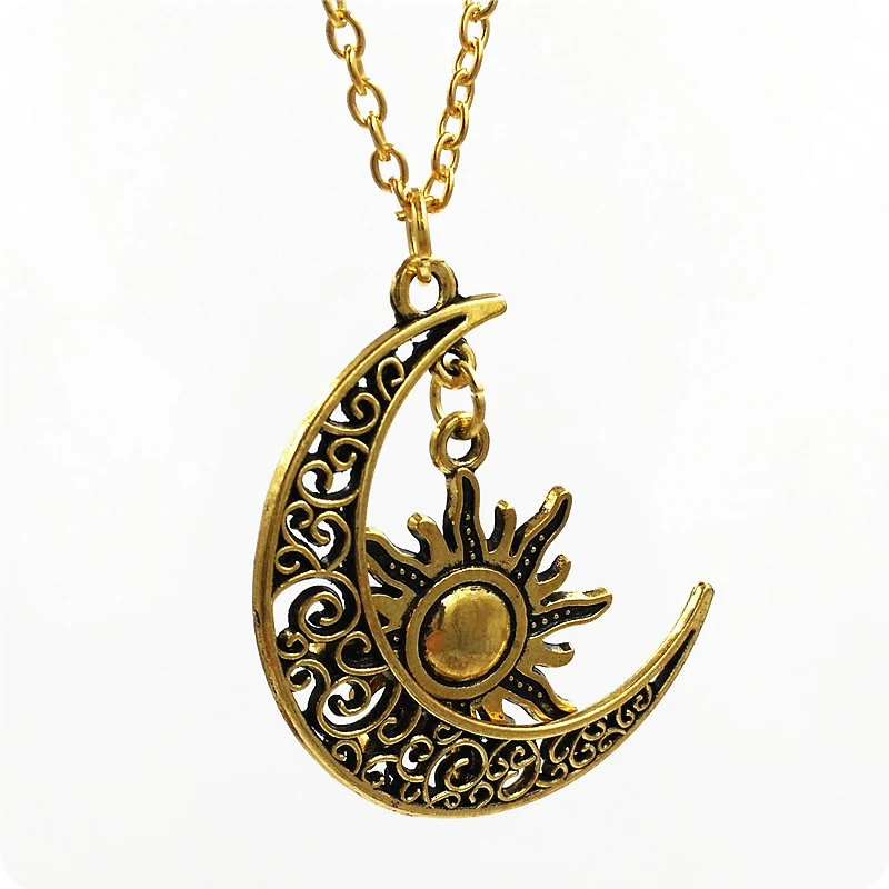 Hollow out the Moon, Sun and Star Necklace