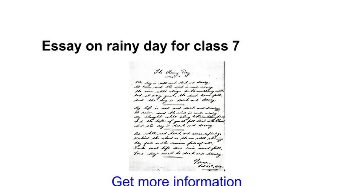 essay on a rainy day