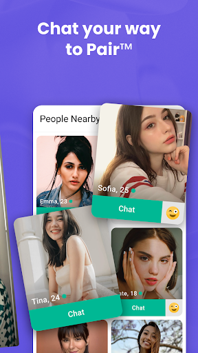 Screenshot Pair: Find, Make friends. Chat